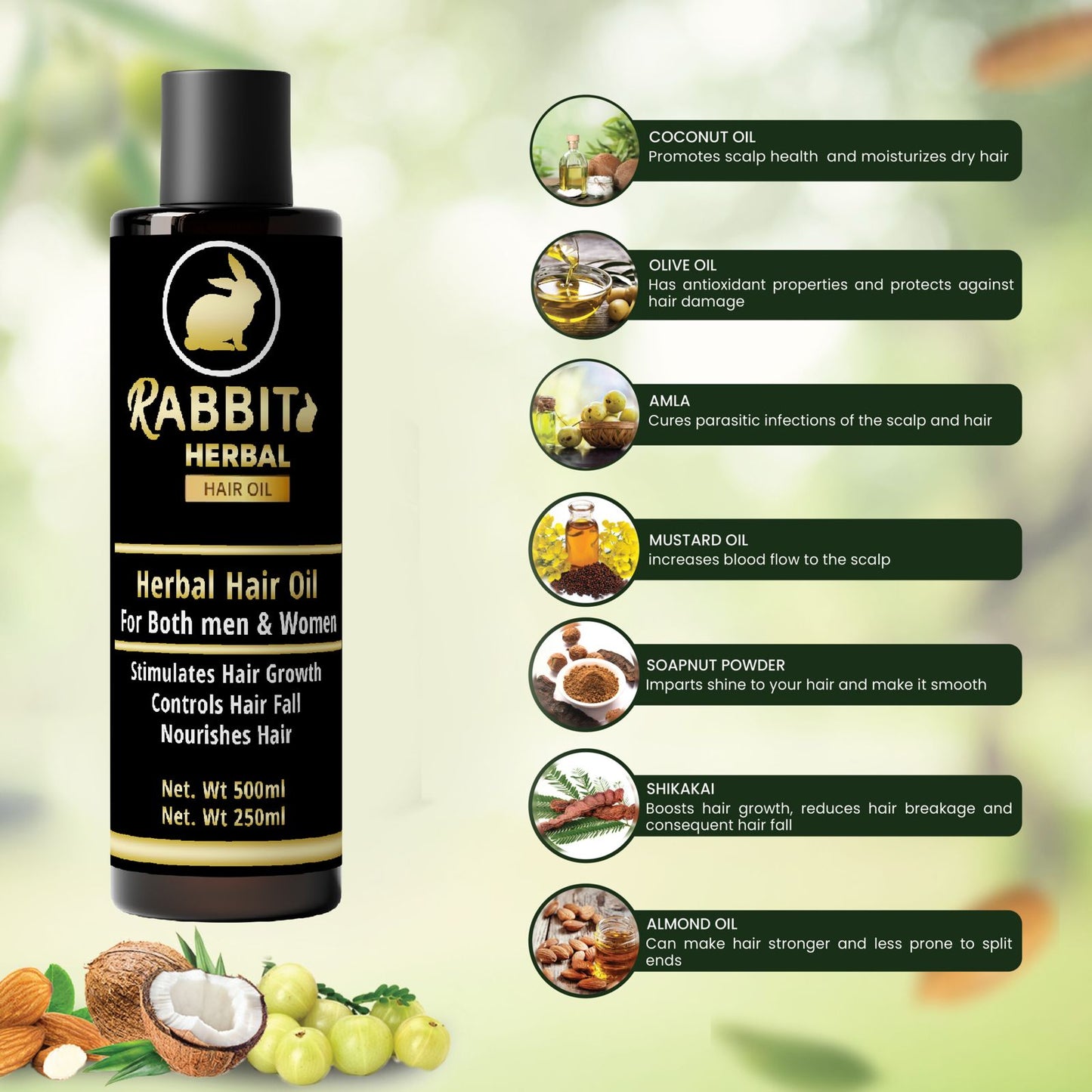 Natural Rabbit herbal hair oil