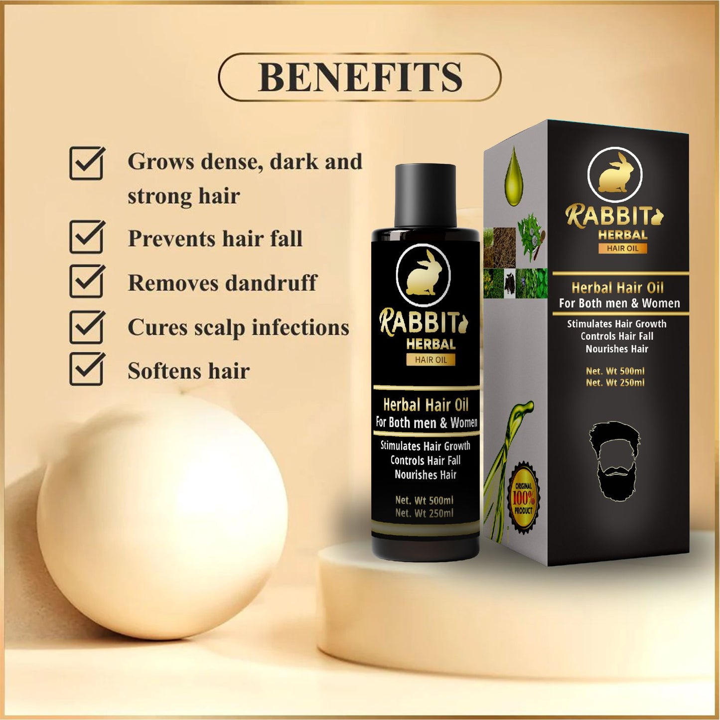 Natural Rabbit herbal hair oil
